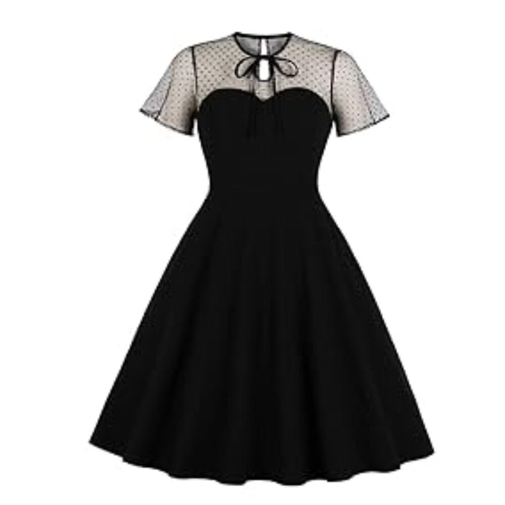 Women's Vintage 1950s-style Dresses, L and XL, Black